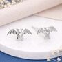 Sterling Silver Bat Stud Earrings – 12mm X 6mm, thumbnail 3 of 6