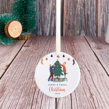 Merry Christmas To A Special Couple Personalised Ceramic Ornament With Names, 7 of 7