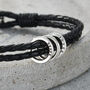 Men's Personalised Double Leather Message Bracelet, thumbnail 3 of 8