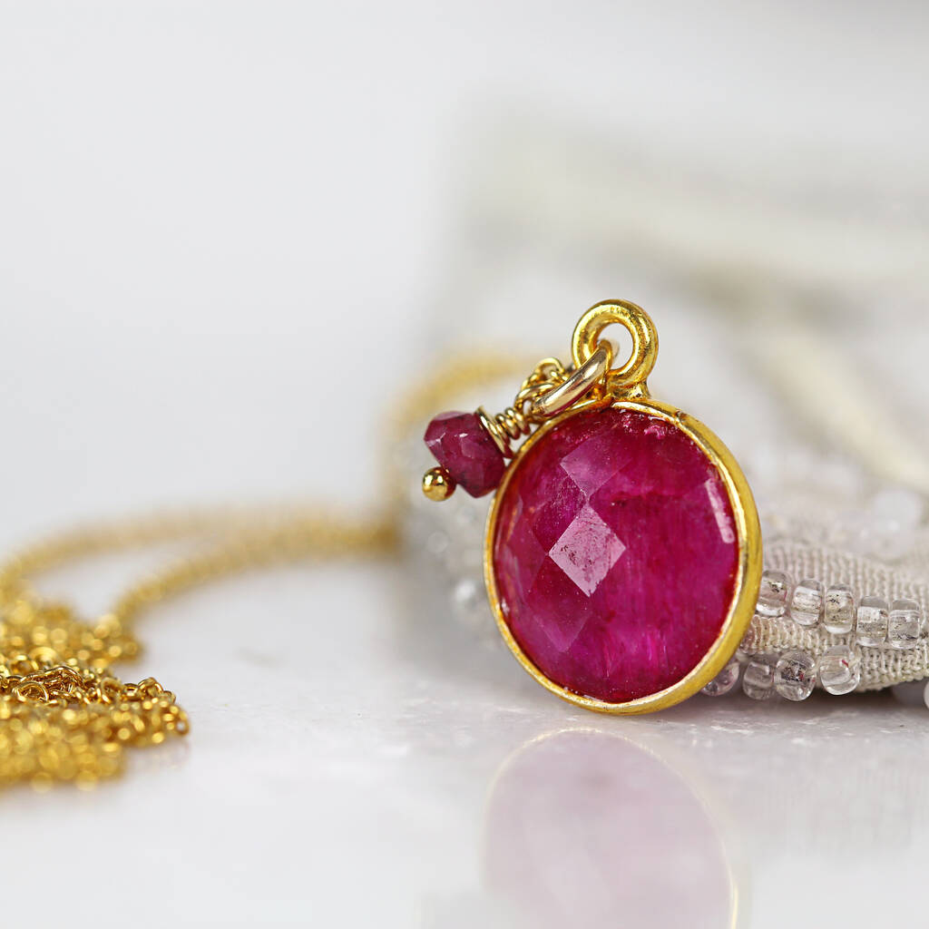 ruby stone necklace by artique boutique | notonthehighstreet.com