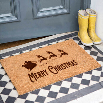 Personalised Santa's Sleigh Family Doormat Gift, 3 of 3