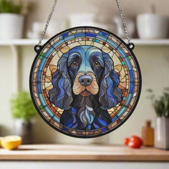 Cocker Working Black Stained Glass Effect Suncatcher, 4 of 6