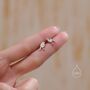 Dainty Robin Bird Stud Earrings In Sterling Silver, thumbnail 2 of 12