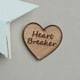 'Heart Breaker' Wooden Heart Pocket Token, thumbnail 1 of 2