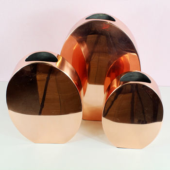 Copper Round Vases By G Decor, 2 of 6
