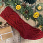Traditional Christmas Stockings Personalised Name Tag Green, Red, Ivory, thumbnail 2 of 4