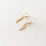 Gold Plated Wing Huggie Earrings, thumbnail 9 of 11