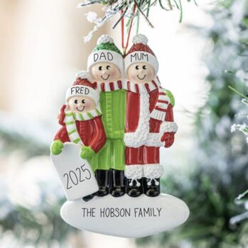 Personalised Playing In The Snow Family Decoration, 2 of 3