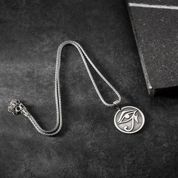 Sterling Silver Eye Of Horus Necklace For Men, 8 of 8
