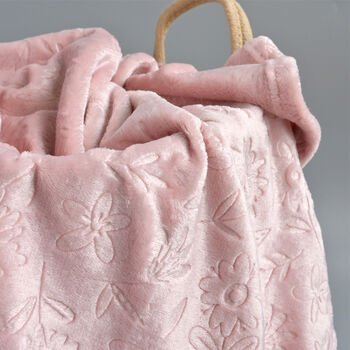 Personalised Dusty Pink Flower Blanket, 5 of 6