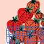 Summer Strawberry Bowl Print A4, thumbnail 2 of 3