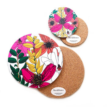 Vivid Garden Blooms Pot Stand And Coaster Set, 6 of 9