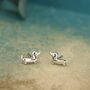 Sterling Silver Dachshund Puppy Stud Earrings, thumbnail 1 of 9