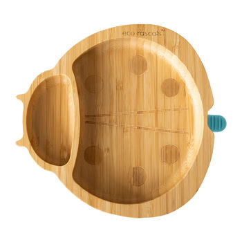 Bamboo Suction Plate Ladybird Blue, 3 of 4