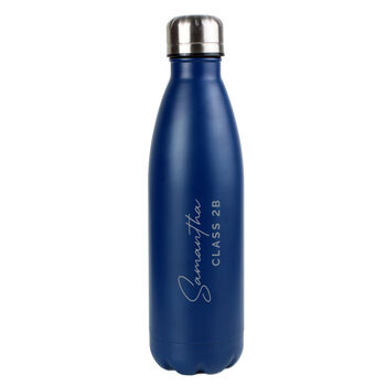 Personalised Name And Message Blue Metal Insulated Drinks Bottle, 7 of 7