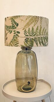 41cm Almond Recycled Glass Lamp With Linen Flex, 3 of 3