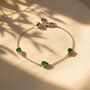 Emerald May Birthstone Minimalist Silver Bracelet, thumbnail 1 of 4