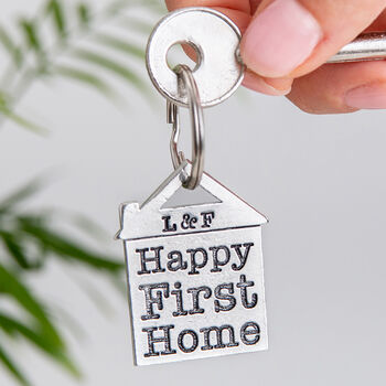 Housewarming Gift Happy First Home House Keyring, 2 of 12