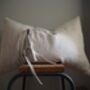 White Boucle And Linen Tie Scatter Cushion, thumbnail 5 of 9