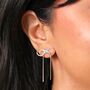 Bow Snake Chain Statement Stud Earrings, thumbnail 5 of 6