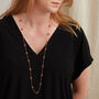 Ruby Pebble Gold Plated Silver Long Chain Necklace, thumbnail 4 of 11