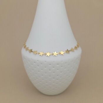 18ct Gold Plated Flat Star Anklet, 2 of 4