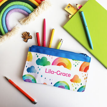 Personalised Watercolour Rainbow Pencil Case, 5 of 10