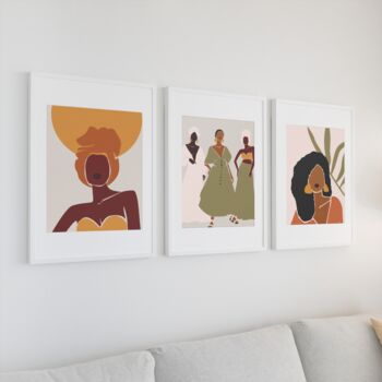 Set Of Three Abstract Black Women A3 Poster Print, 2 of 12