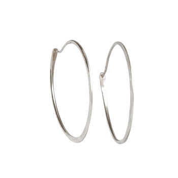 Large Silver Hammered Hoops, 4 of 4