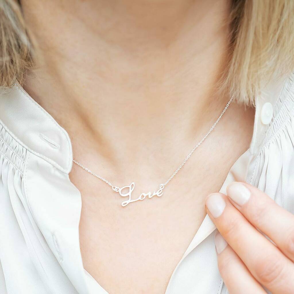 Sterling Silver Love Personalised Necklace By Bloom Boutique