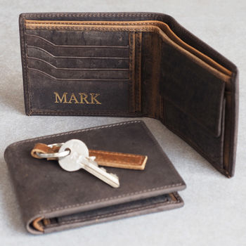 Personalised Handmade Buffalo Men's Leather Wallet, 2 of 10