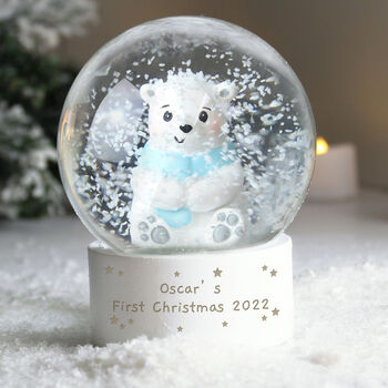 Personalised Polar Bear Snow Globe, 5 of 7