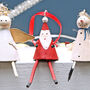 Mini Tin Santa Christmas Tree Decoration, thumbnail 2 of 5