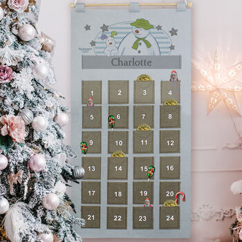 Personalised The Snowman Advent Calendar In Silver, 2 of 3