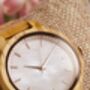 Sorrento Engraved Olive Wood Watch For Women, thumbnail 5 of 7