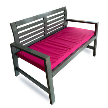 Bright Hot Pink Water Resistant Garden Bench Seat Pad, 3 of 3