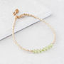 August Birthstone Bracelet With Personalised Tag, thumbnail 3 of 11
