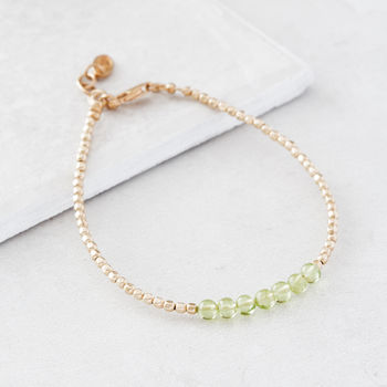 August Birthstone Bracelet With Personalised Tag, 3 of 11