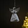 Glass Angel With Frosted Skirt Christmas Decoration, thumbnail 1 of 2