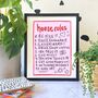 House Rules Print Cozy Home Gift Idea, thumbnail 3 of 4