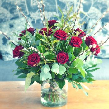 Love Struck Deluxe Red Rose Garden Bouquet By The Flower Studio ...