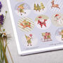 Christmas Santa And Festive Elf Circle Sticker Sheet, thumbnail 3 of 3