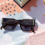 Tortoise Shell Chunky Angled Square Sunglasses, thumbnail 3 of 3