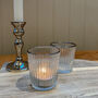 Glass Tea Light Holder With Silver Rim X Three, thumbnail 5 of 5