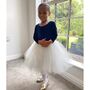 Long Sleeve Navy Velvet Christmas Party Dress, thumbnail 3 of 7