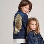 Personalised Kids Denim Jacket With Sequin Wings, thumbnail 1 of 9