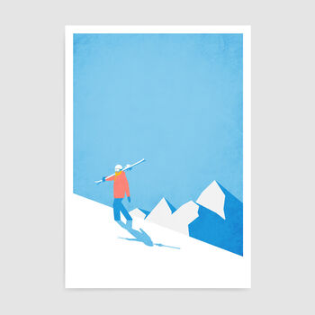 Personalised Modern Retro Ski Art Print, 8 of 9