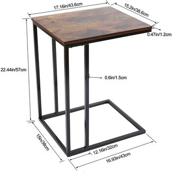 C Shaped Sofa Side Table End Table Workstation, 7 of 7