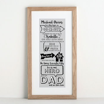 Typographic Story Of My Dad Print, 2 of 4