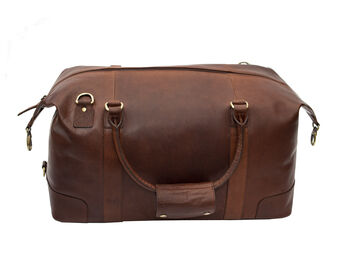 Personalised Luxury Brown Colombian Leather Holdall, 8 of 11